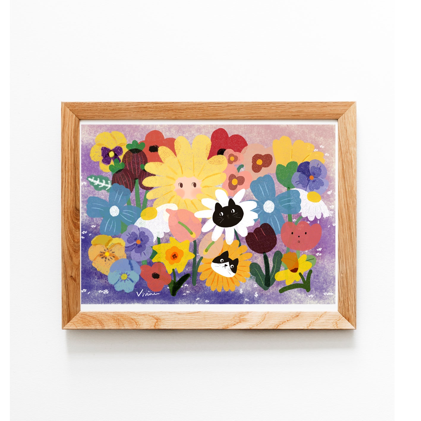 Blooming Flower Cats | Art Print