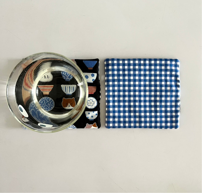 Japanese Cup Bowl Cat Fabric Coaster | Coaster