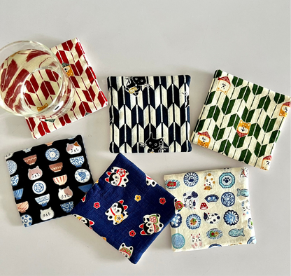 Maneki-neko Cat Fabric Coaster | Coaster