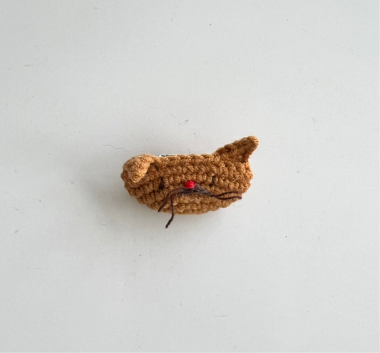 Whimsical Crochet Cat | Brooch