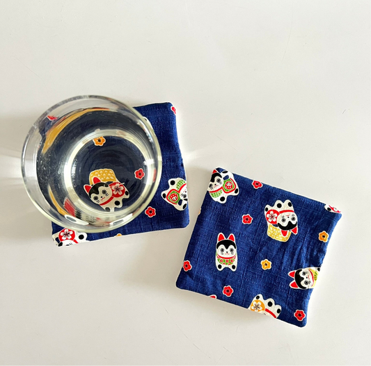 Maneki-neko Cat Fabric Coaster | Coaster