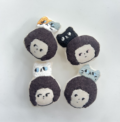 Girl and Cat | Brooch