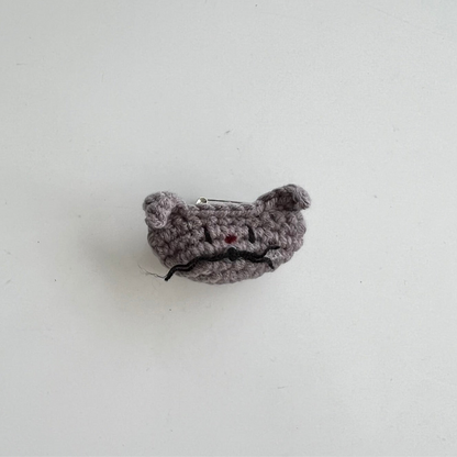 Whimsical Crochet Cat | Brooch