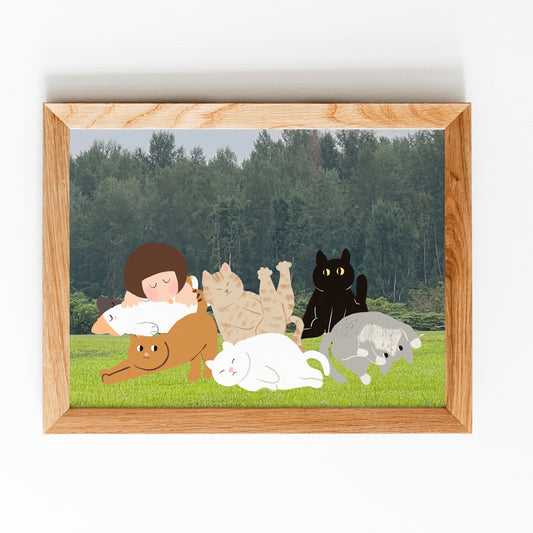 Quiet Day with Cats | Art Print