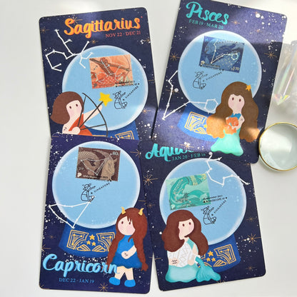 Horoscope Sagittarius Capricorn Aquarius Pisces  | Postcard / Maxicard
