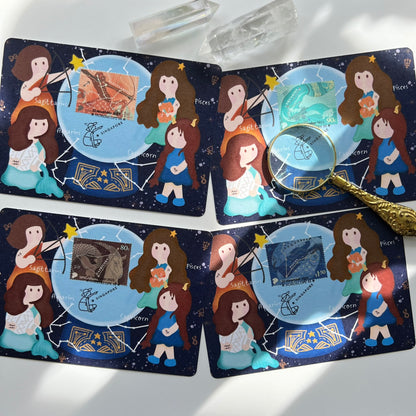 Horoscope Sagittarius Capricorn Aquarius Pisces  | Postcard / Maxicard