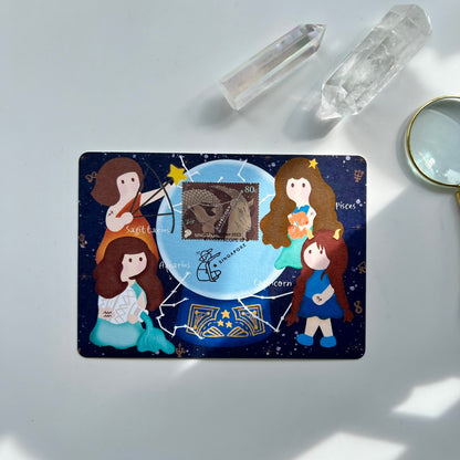 Horoscope Sagittarius Capricorn Aquarius Pisces  | Postcard / Maxicard