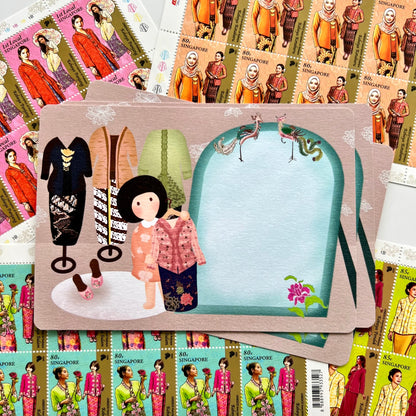 Multinational Inscription of Kebaya | Postcard / Maxicard