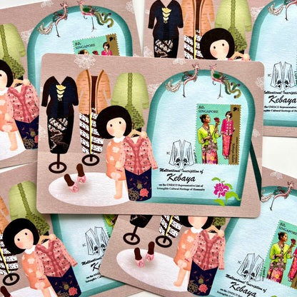 Multinational Inscription of Kebaya | Postcard / Maxicard