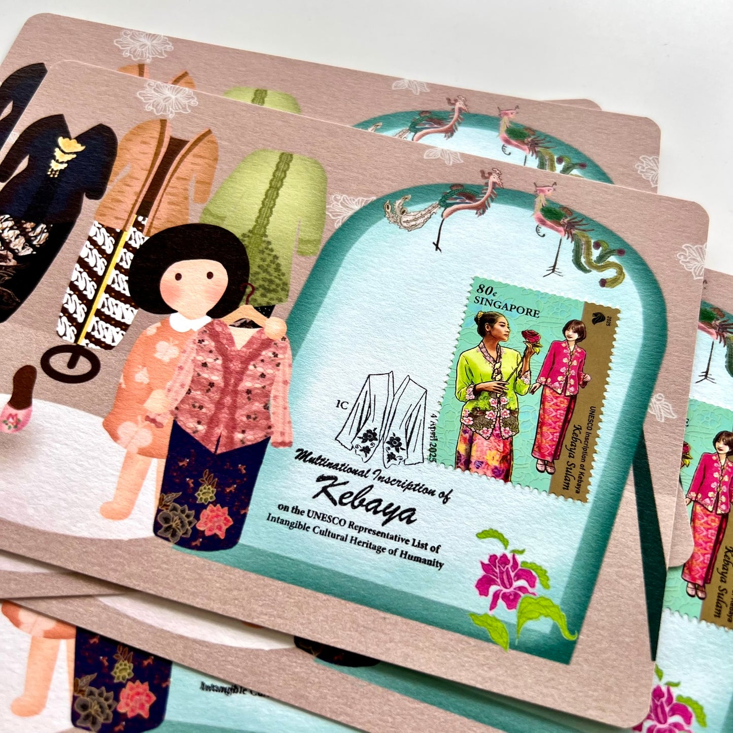 Multinational Inscription of Kebaya | Postcard / Maxicard