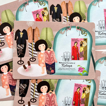 Multinational Inscription of Kebaya | Postcard / Maxicard