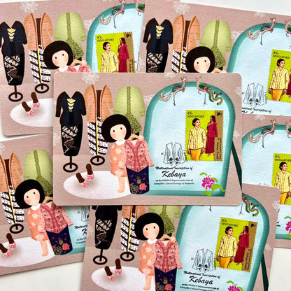 Multinational Inscription of Kebaya | Postcard / Maxicard