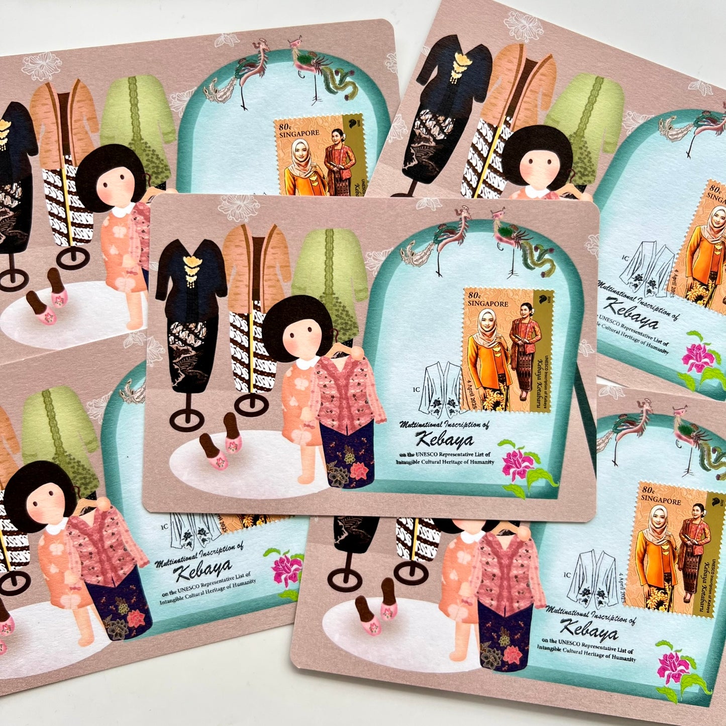 Multinational Inscription of Kebaya | Postcard / Maxicard