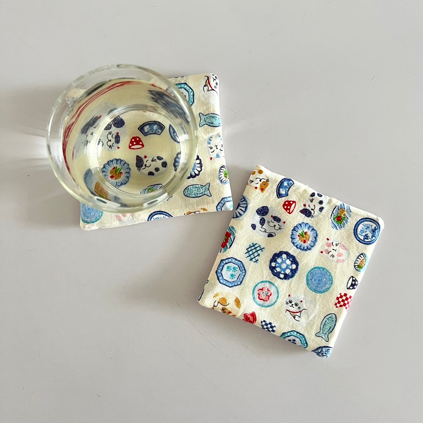 Japanese Motif Homeware Cat Fabric Coaster | Coaster