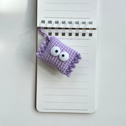 Mini Notepad with Crochet Candy Bag Charm / Key Chain
