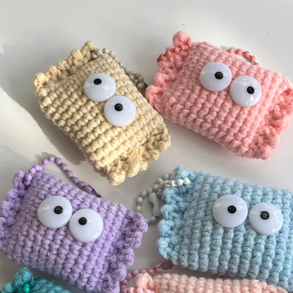 Mini Notepad with Crochet Candy Bag Charm / Key Chain